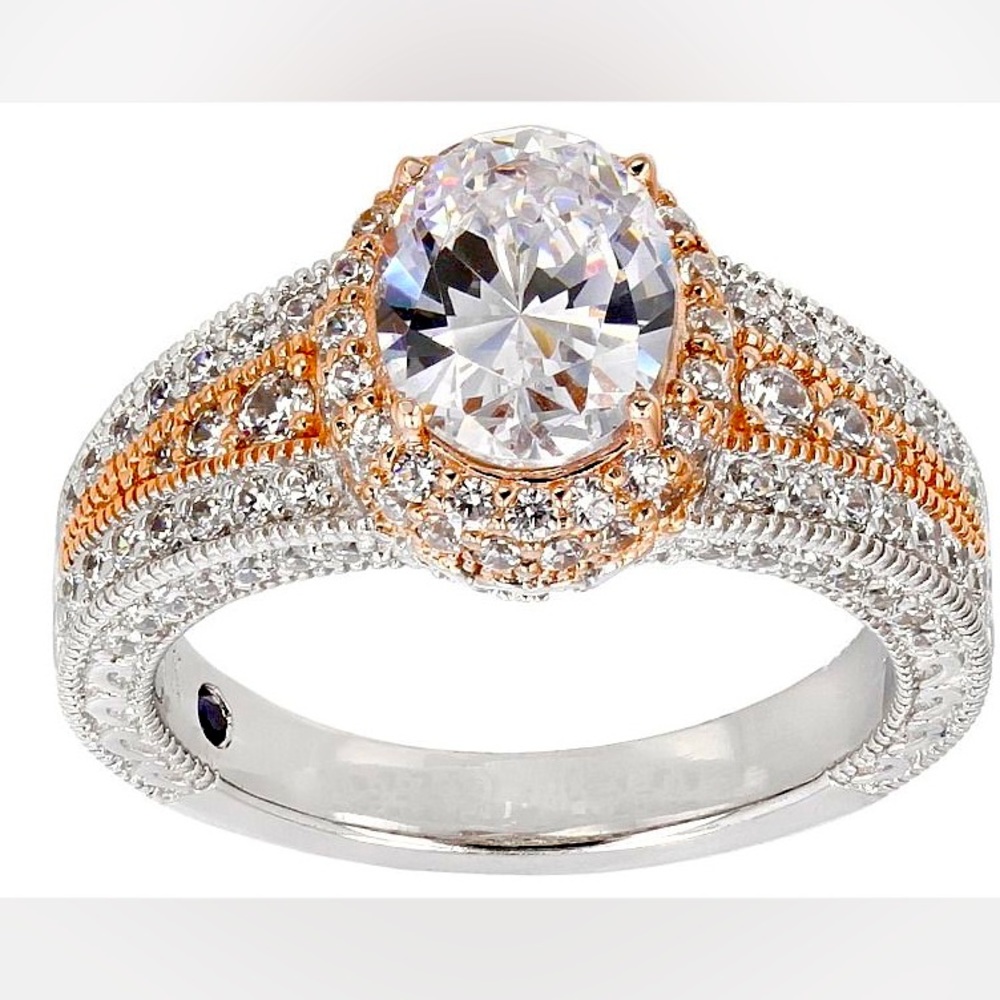 JTV Vanna White ring real 18kt rose gold statement diamond ring